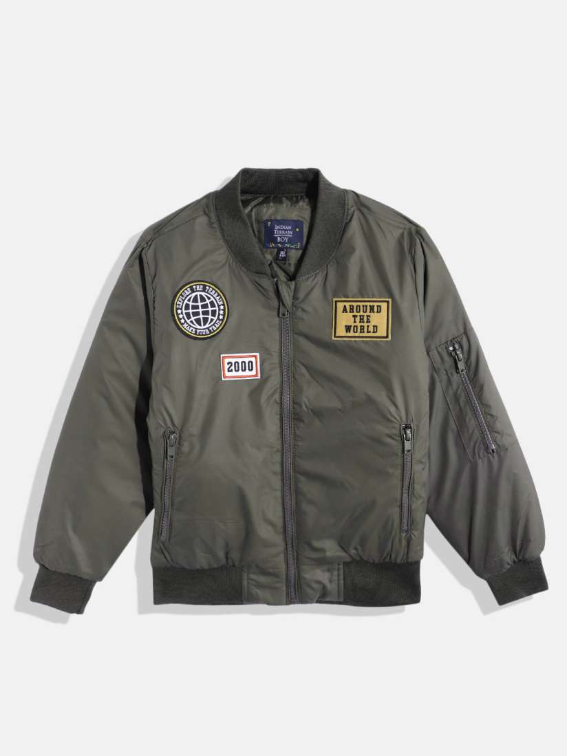 Buy Indian Terrain Boys Patchwork Detail Bomber Jacket Jackets for Boys 24539970 Myntra