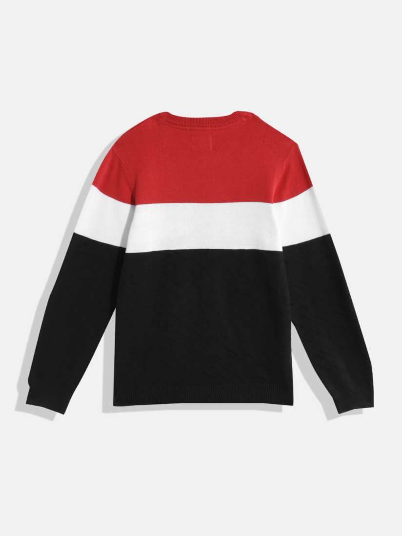 Buy Indian Terrain Boys Self Designed Colourblocked Pure Cotton Pullover Sweaters for Boys 24540168 Myntra