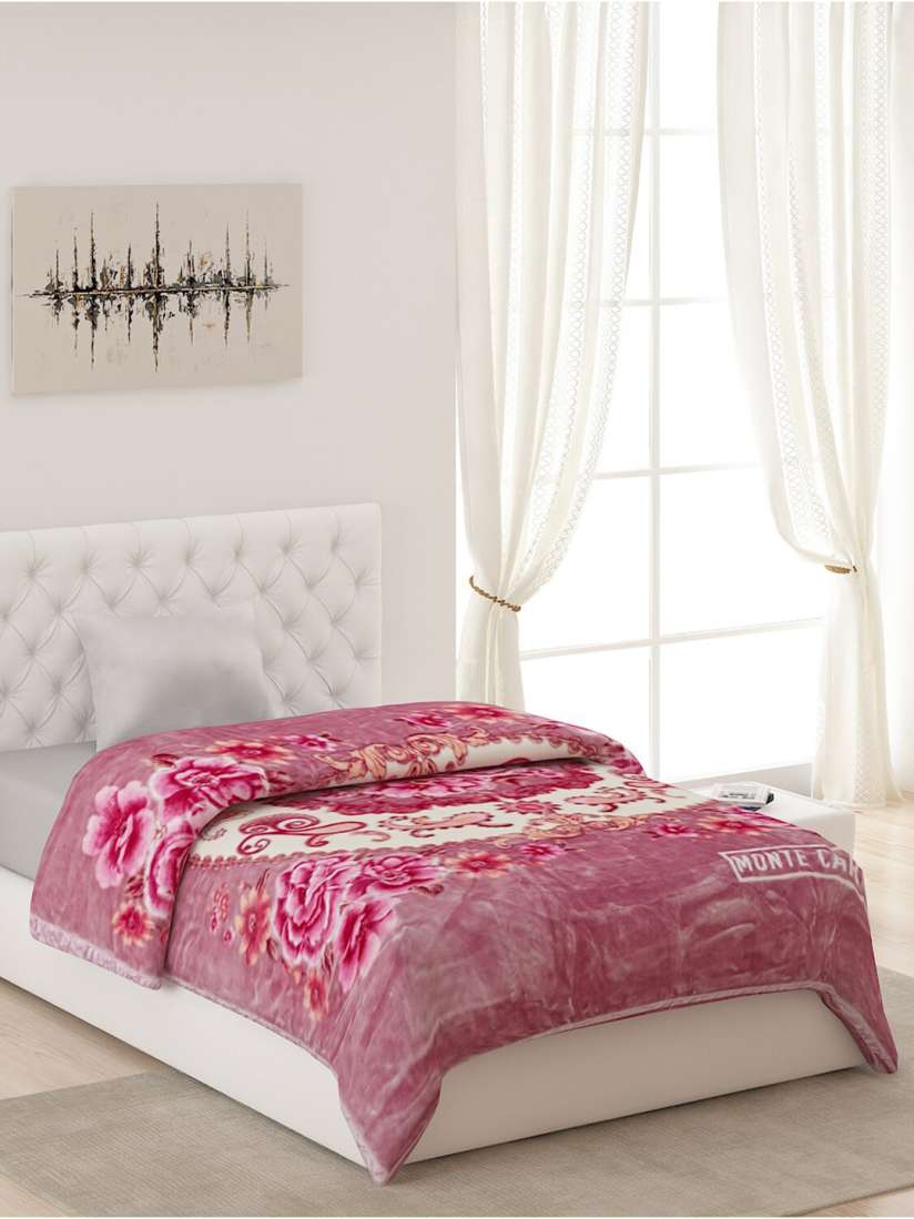 Buy Monte Carlo Purple 3000 GSM Floral Heavy Winter Single Bed Blanket Blankets Quilts and Dohars for Unisex 24542412 Myntra
