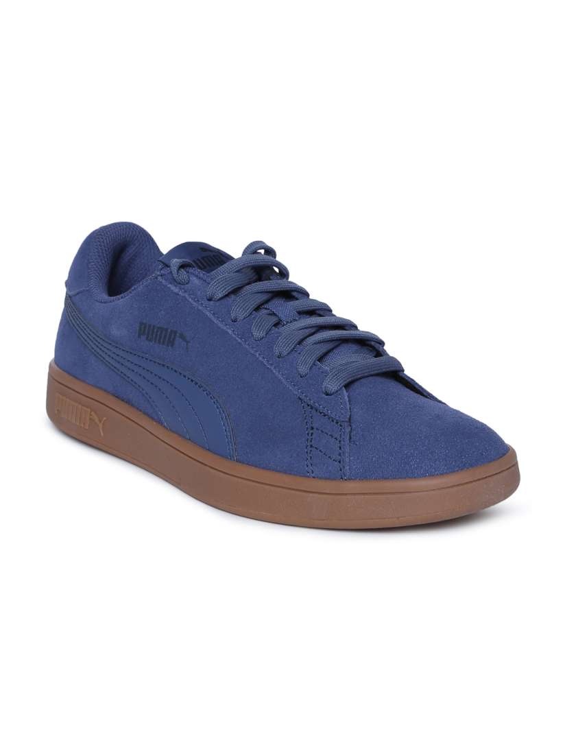 Buy Puma Men Blue Puma Smash V2 Suede Sneakers Casual Shoes for Men 2454475 Myntra