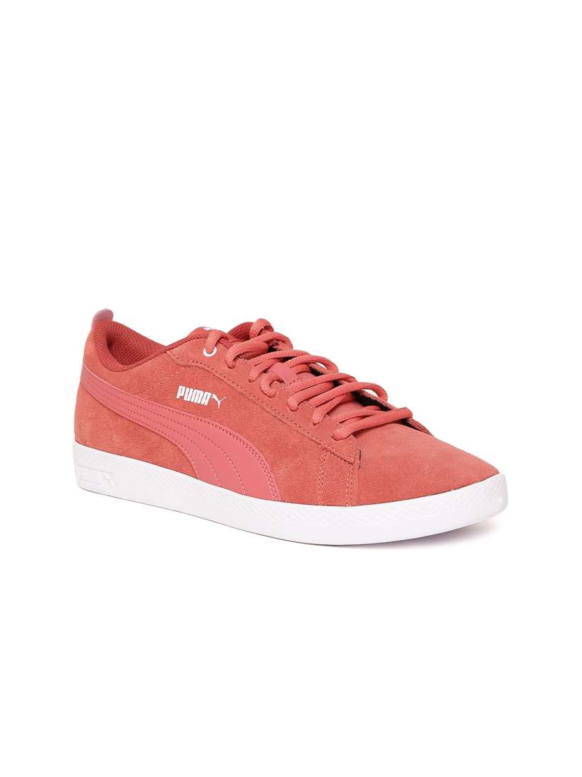 Buy Puma Women Coral Pink Smash V2 Suede Leather Sneakers Casual Shoes for Women 2454555 Myntra