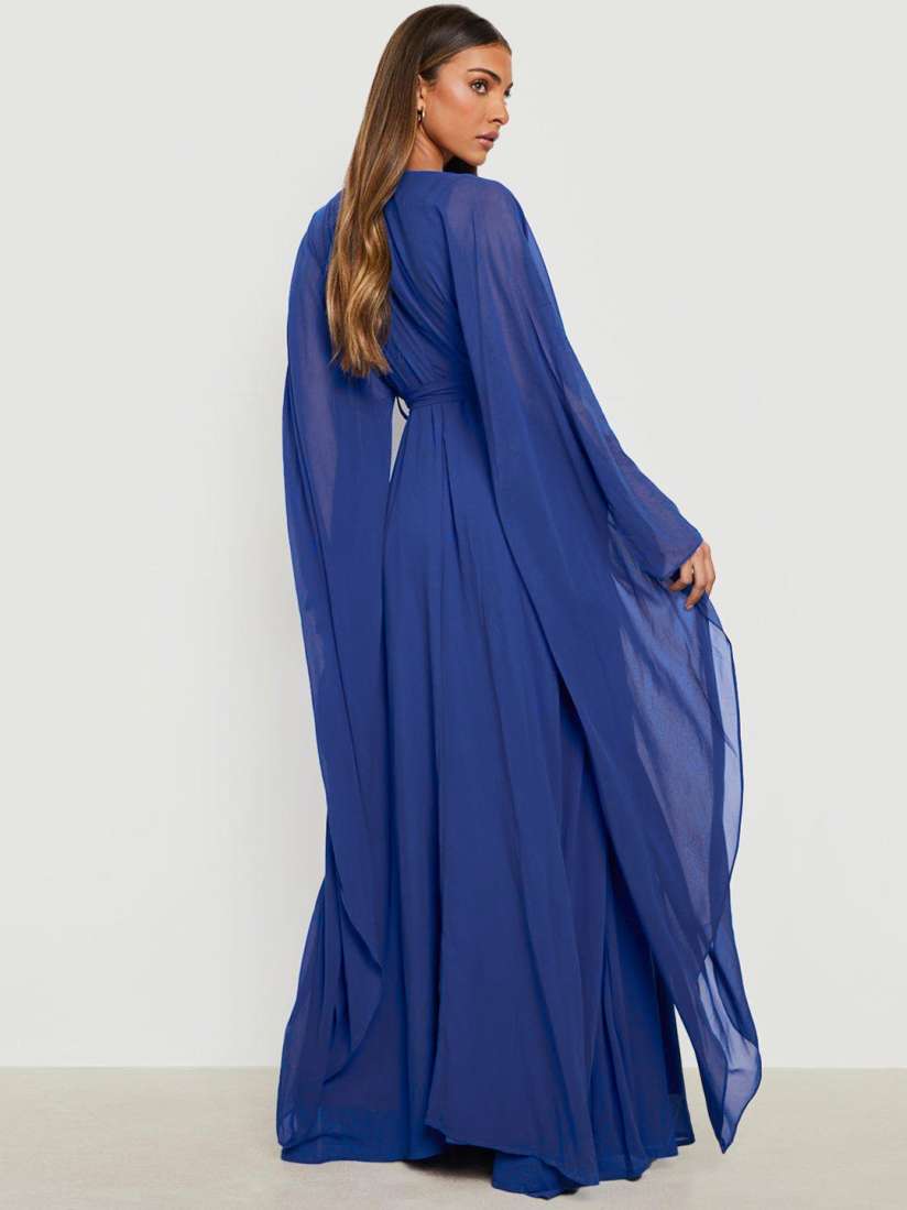 Buy Boohoo Chiffon Finish Wrap Design Cape Sleeve Maxi Dress Dresses for Women 24547400 Myntra