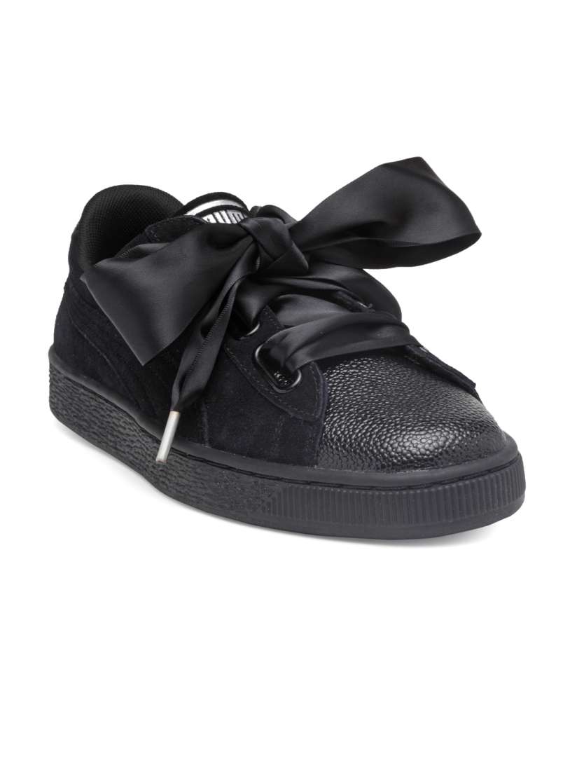 Buy Puma Women Black Suede Heart Bubble Sneakers Casual Shoes for Women 2454746 Myntra
