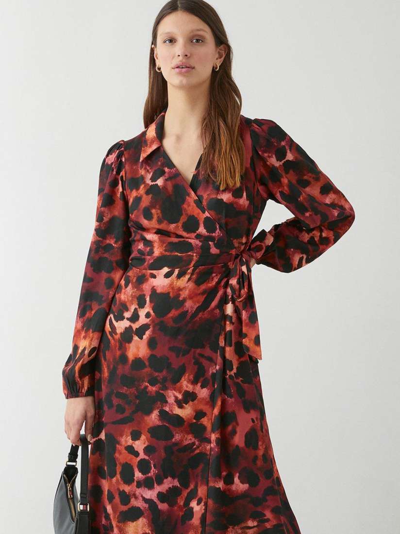 Dorothy perkins red animal print dress clearance