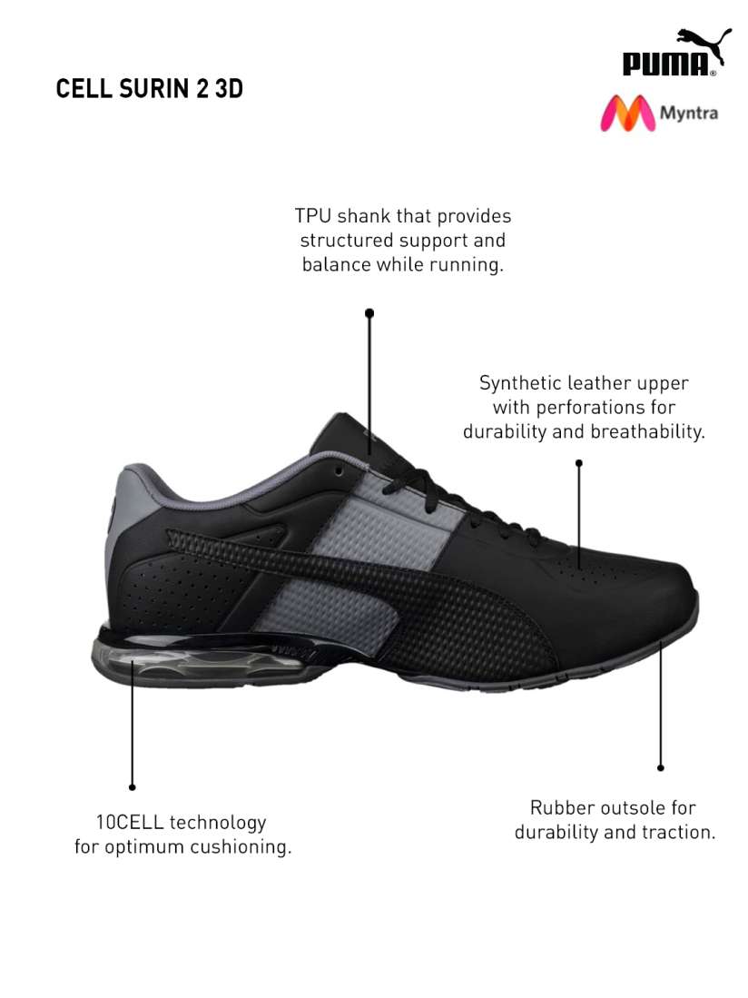 Buy Puma Men Black Cell Surin 2 3D Running Shoes Sports Shoes for Men 2454843 Myntra