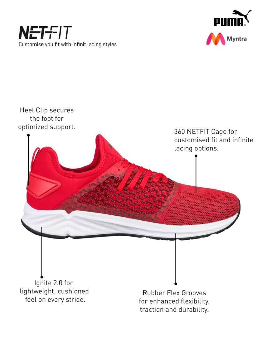 Buy Puma Men Red Ignite 4 Netfit Running Sports Shoes 19047701 Sports Shoes for Men 2454847 Myntra