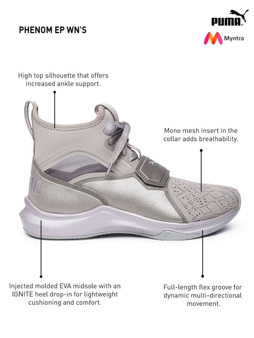 Buy Puma Women Gunmetal Toned Phenom EP Training Shoes Sports Shoes for Women 2454871 Myntra