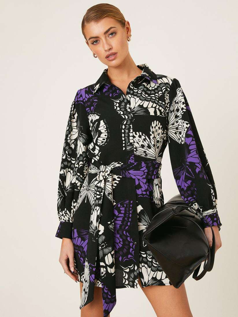 Buy DOROTHY PERKINS Petite Butterfly Print Shirt Mini Dress Dresses for Women 24552916 Myntra