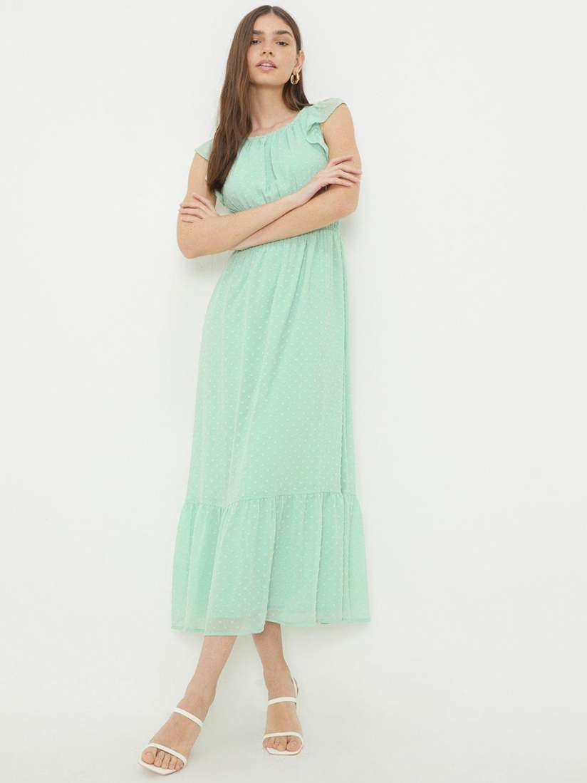 Buy DOROTHY PERKINS Petite Ruffle Smocked Dobby Chiffon Maxi Dress Dresses for Women 24552918 Myntra