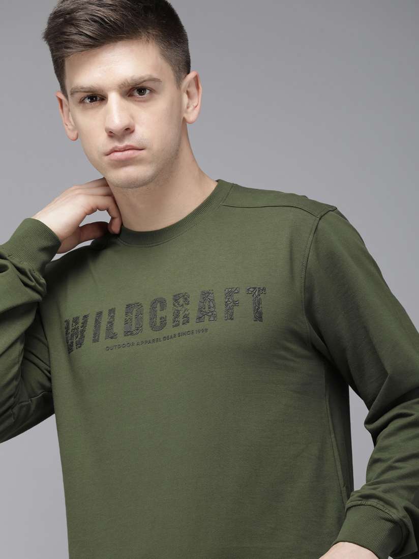 Buy Wildcraft Brand Logo Printed Pure Cotton Pullover Sweatshirt Sweatshirts for Men 24560500 Myntra