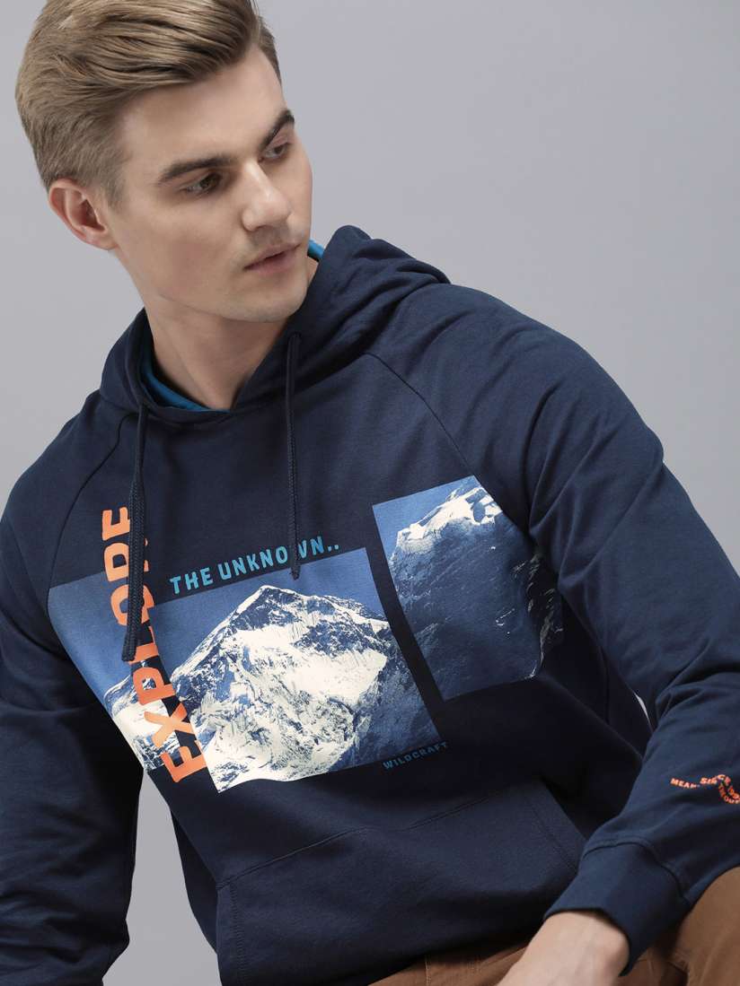 Buy Wildcraft Graphic Printed Pure Cotton Hooded Sweatshirt Sweatshirts for Men 24560546 Myntra