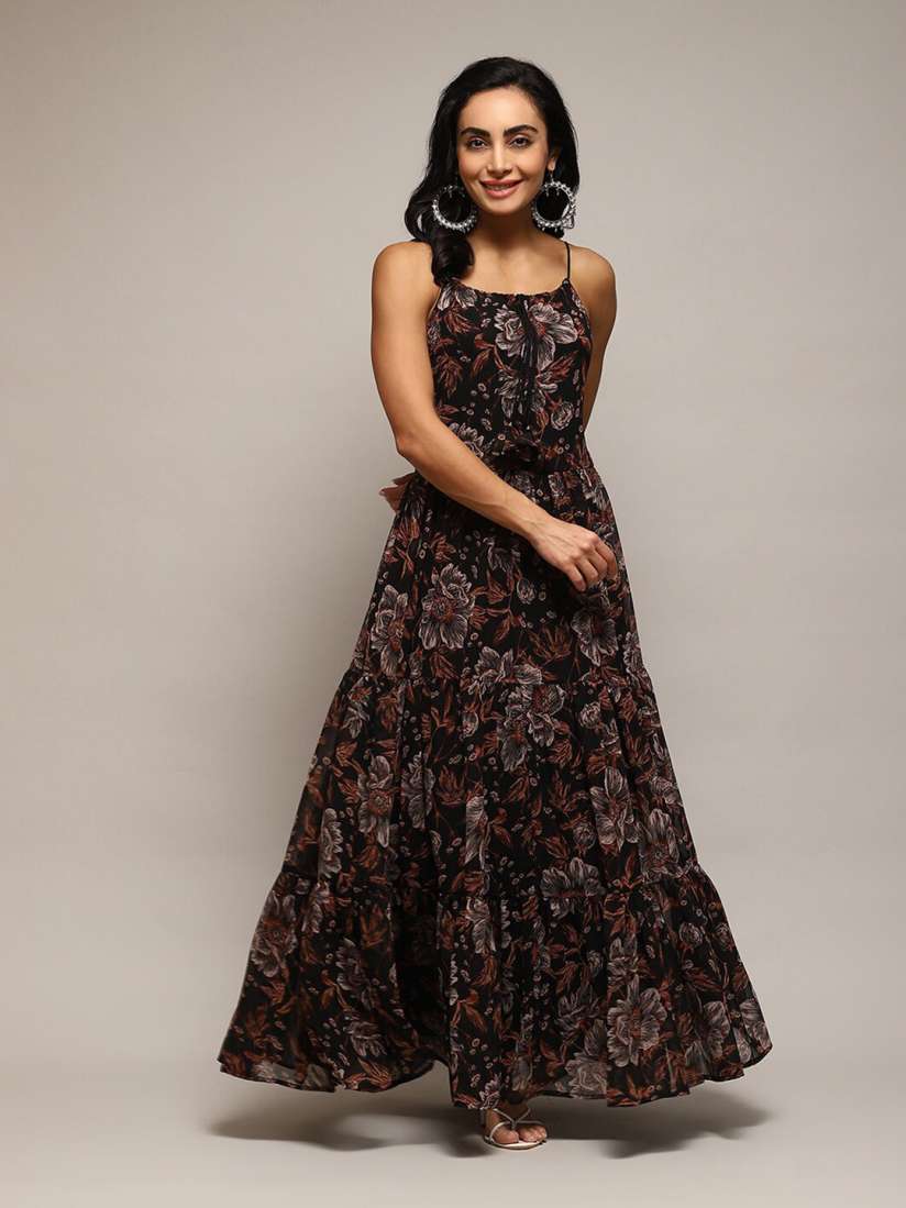 Buy Biba Floral Printed Shoulder Straps Maxi Dress Dresses for Women 24560768 Myntra
