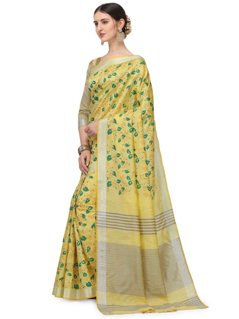 Buy KALINI Floral Printed Zari Detailed Silk Cotton Saree Sarees for Women 24562476 Myntra