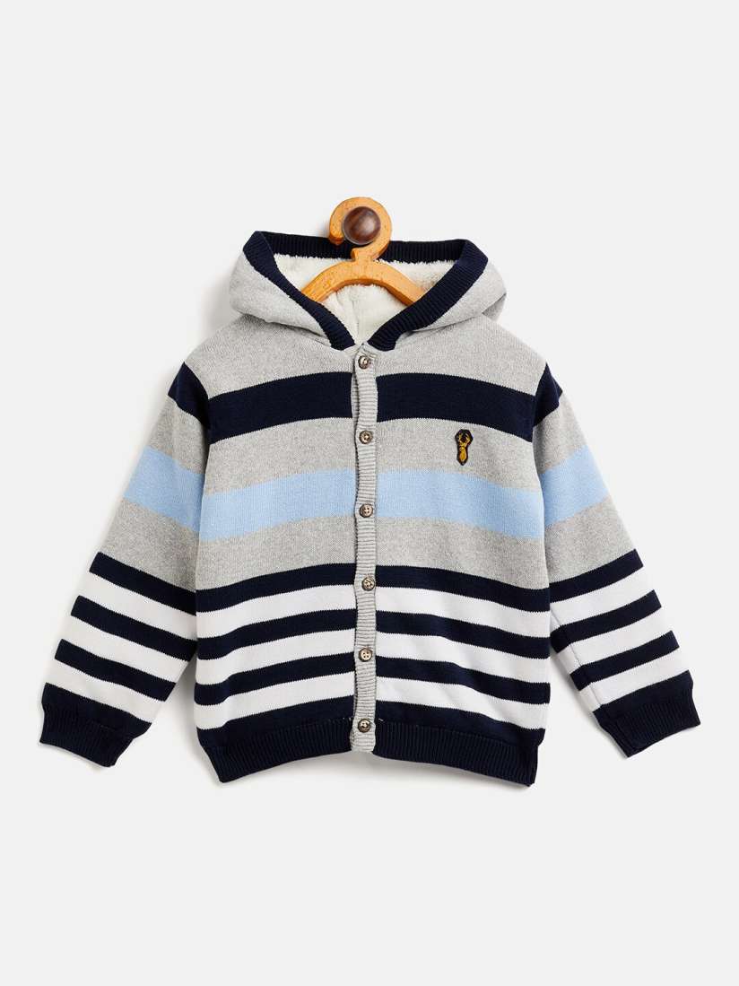 Striped hooded cardigan best sale
