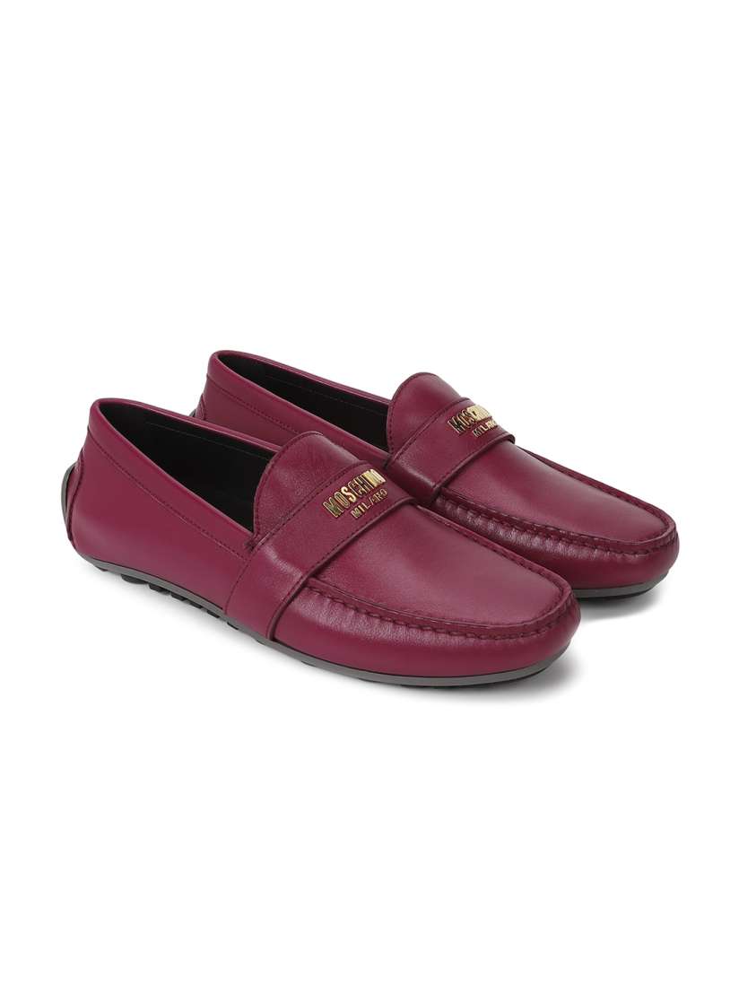 Buy MOSCHINO COUTURE Men Textured Comfort Insole Leather Horsebit Driving Shoes Casual Shoes for Men 24571278 Myntra
