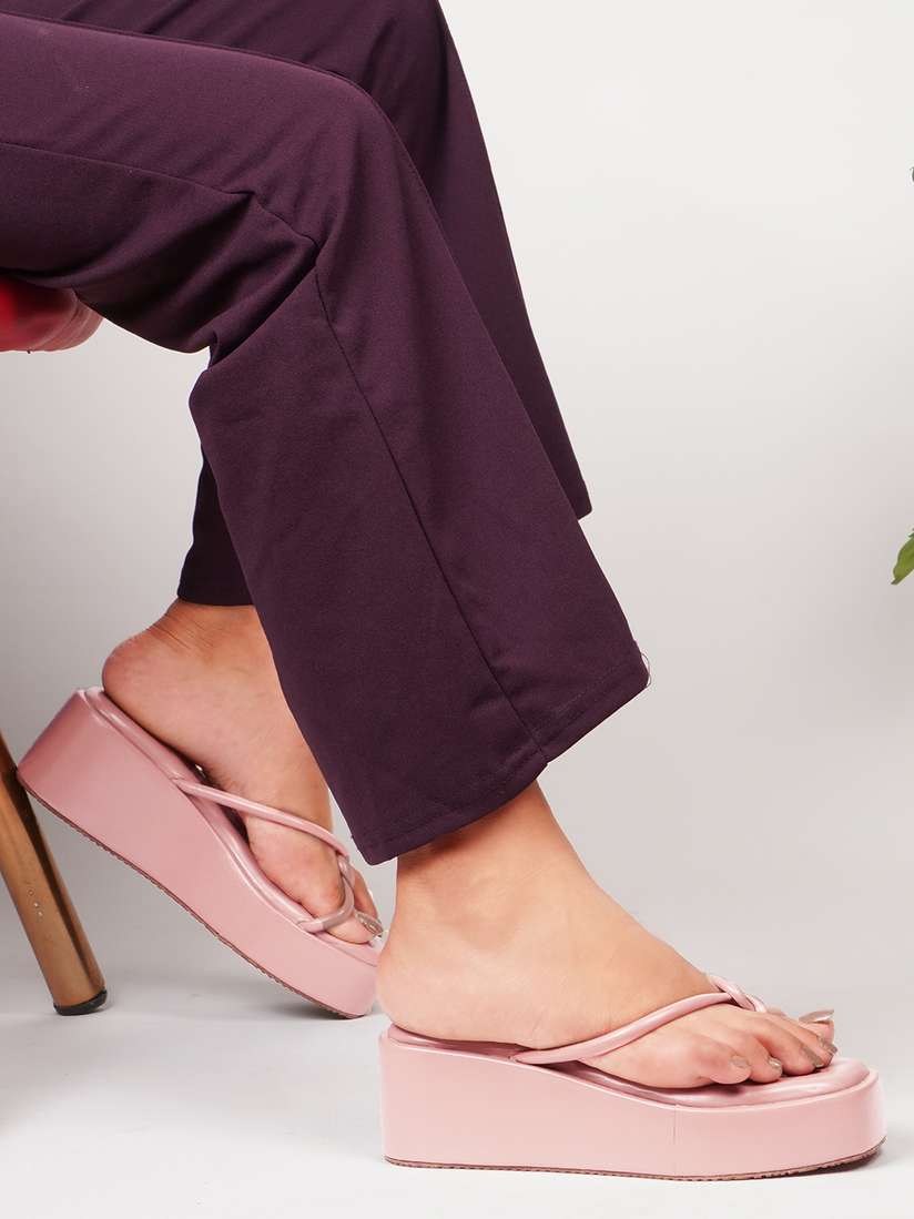 HOT Platform Wedge One Inch Wedge Shoes JM Looks Twisted