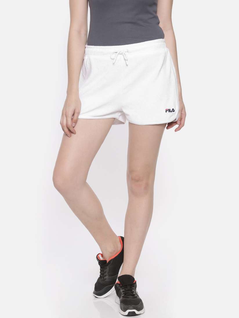 Buy FILA Women White Solid Regular Fit Sports Shorts Shorts for Women 2458225 Myntra