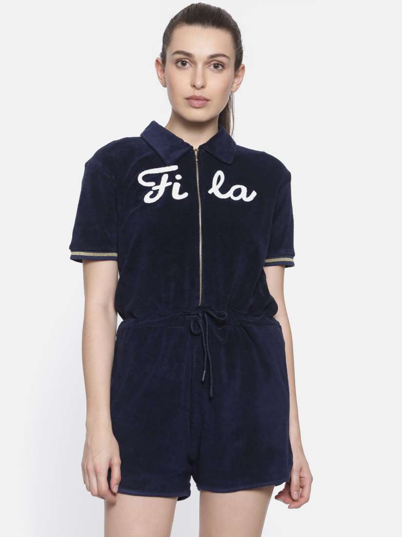 Buy FILA Navy Basic Playsuit Jumpsuit for Women 2458375 Myntra