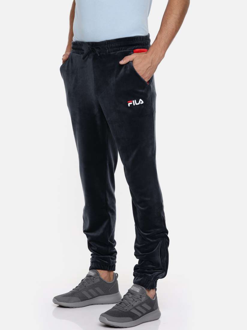 Buy FILA Men Navy Blue Velvet Joggers Track Pants for Men 2458386 Myntra