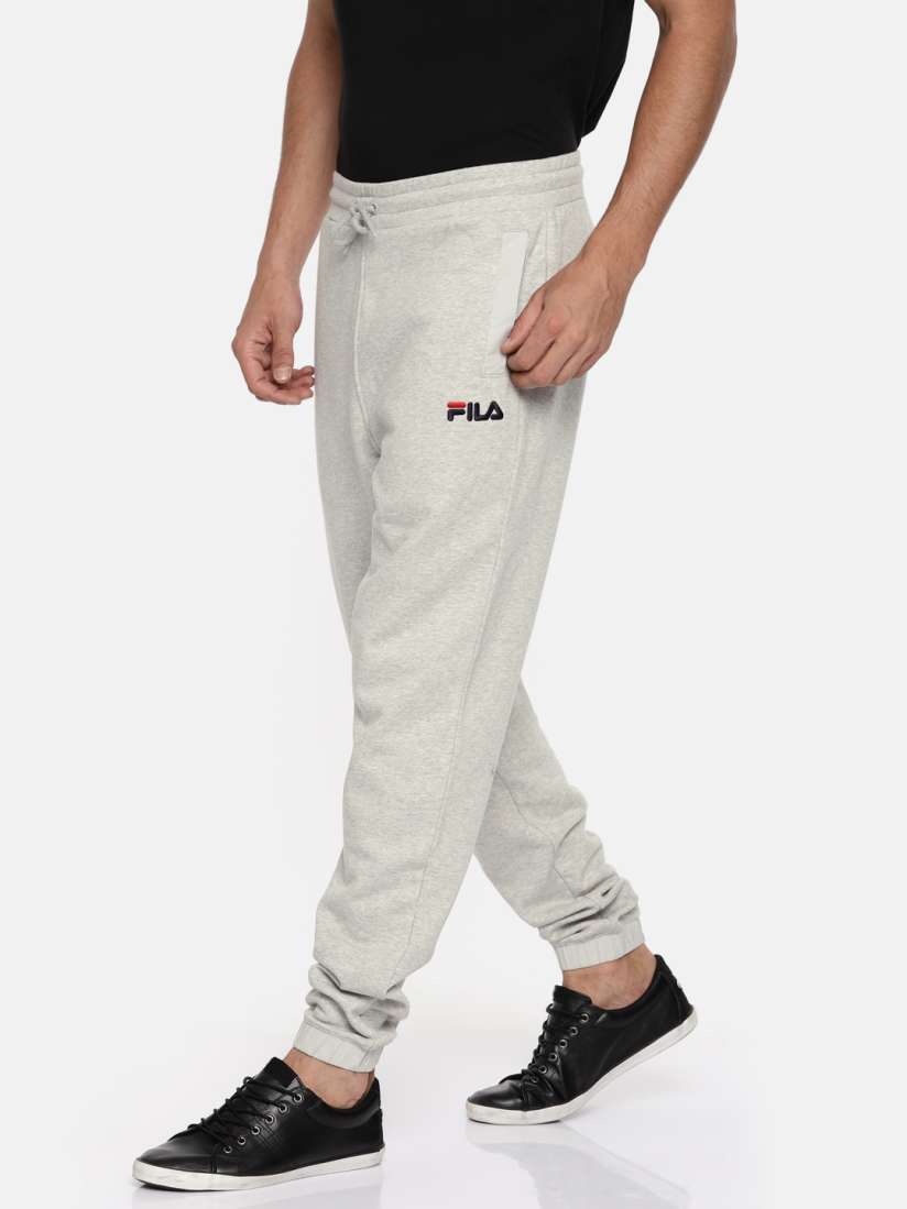 Buy FILA Men Grey Melange Solid Joggers Track Pants for Men 2458389 Myntra