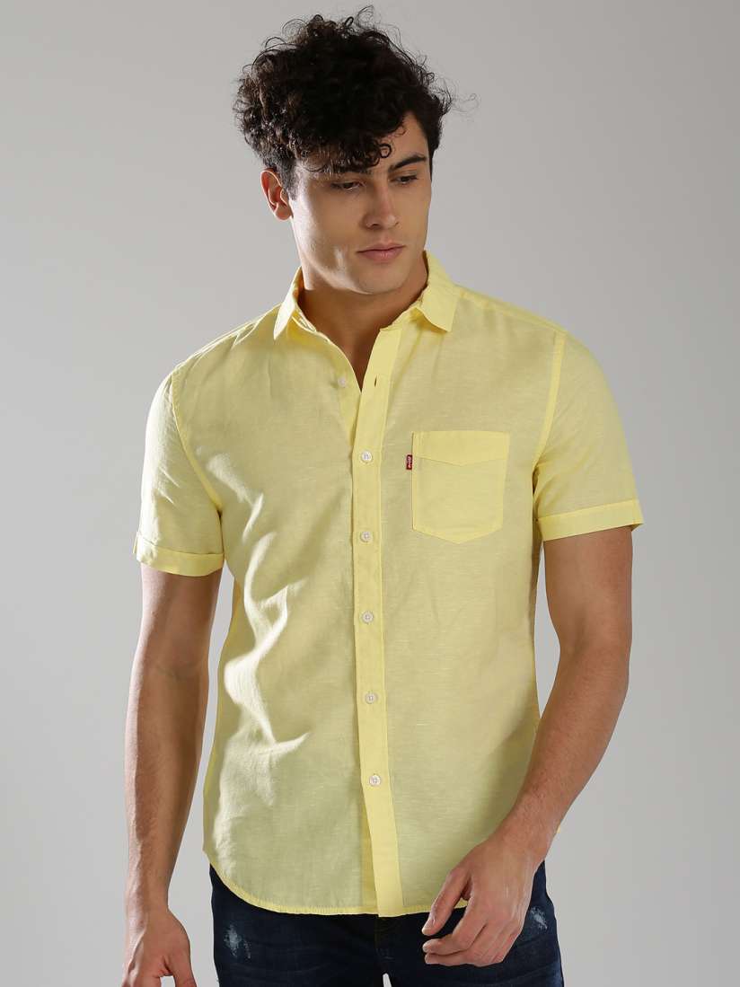 Buy Levis Men Yellow Slim Fit Solid Casual Shirt Shirts for Men 2458472 Myntra