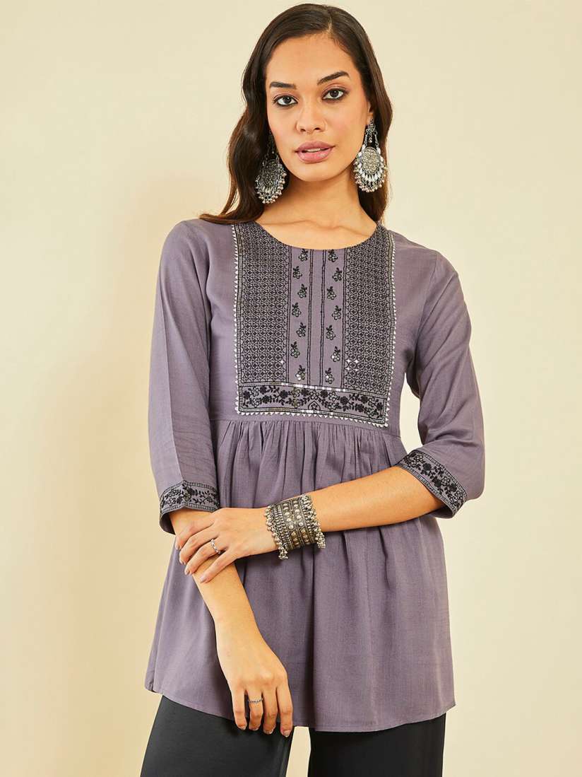 Buy Soch Ethnic Motifs Embroidered A Line Kurti Kurtis for Women 24585070 Myntra