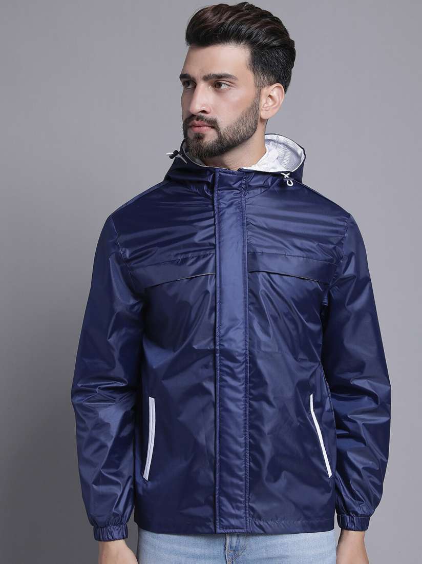 Buy HOUSE OF VEDAS Hooded Windcheater and Water Resistant Biker Jacket Jackets for Men 24585140 Myntra