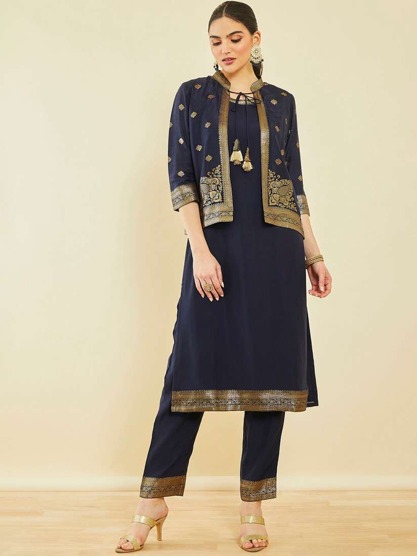 Straight kurta with jacket cheap
