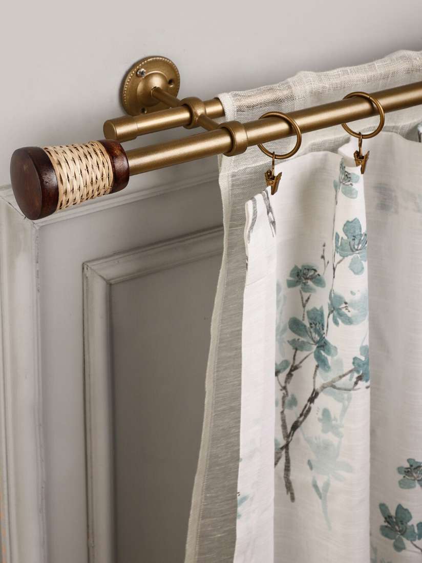 Curtains Double Rod Buy The Decor Mart 48" 88" Metal Half Round Finial