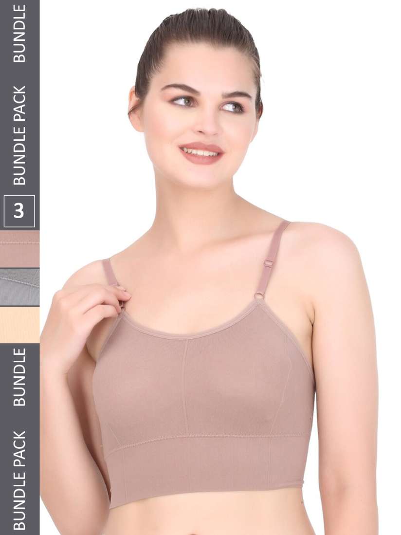 Buy MYSHA Pack Of 3 Full Coverage Lightly Padded Non Wired Sports Bra With All Day Comfort Bra for Women 24591982 Myntra