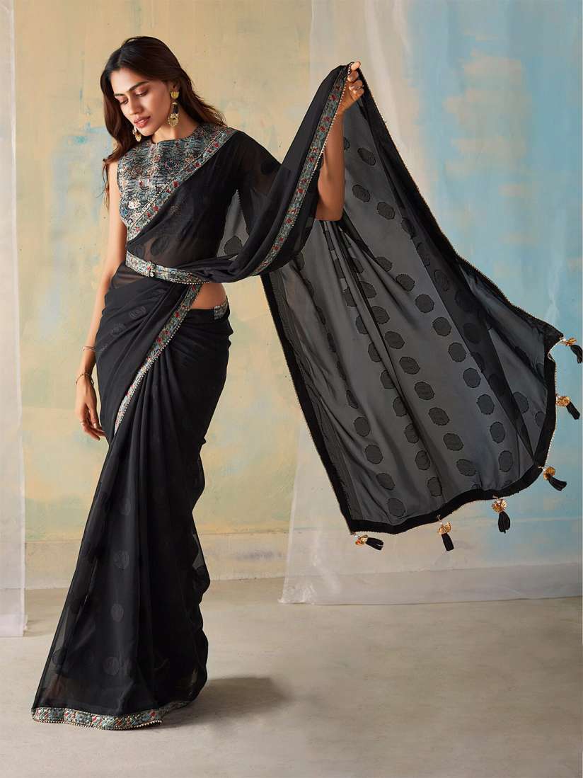 Buy Saree mall Floral Embroidered Sarees Sarees for Women 24594642 Myntra