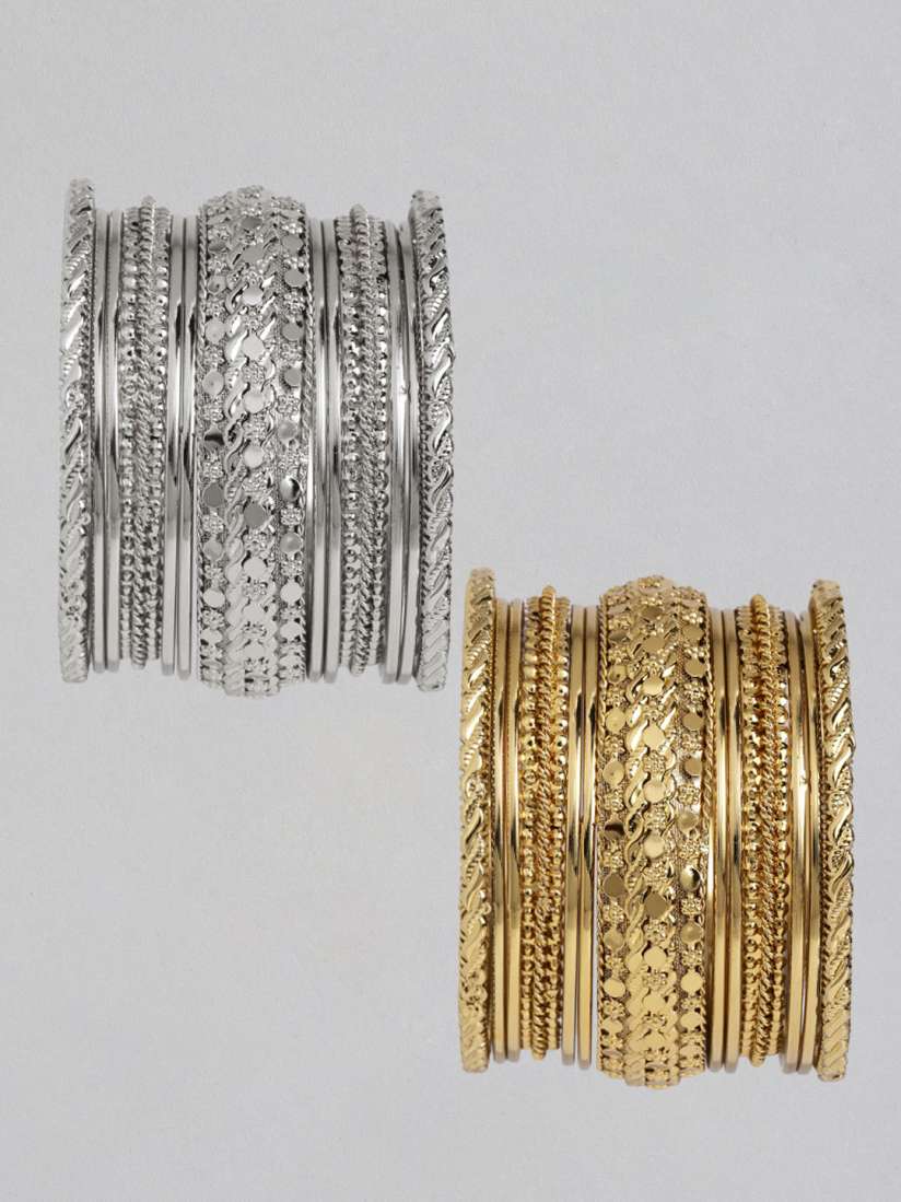 Buy Peora Women 26 Pieces Gold Silver Plated Bangles Set Bangle for Women 24595068 Myntra