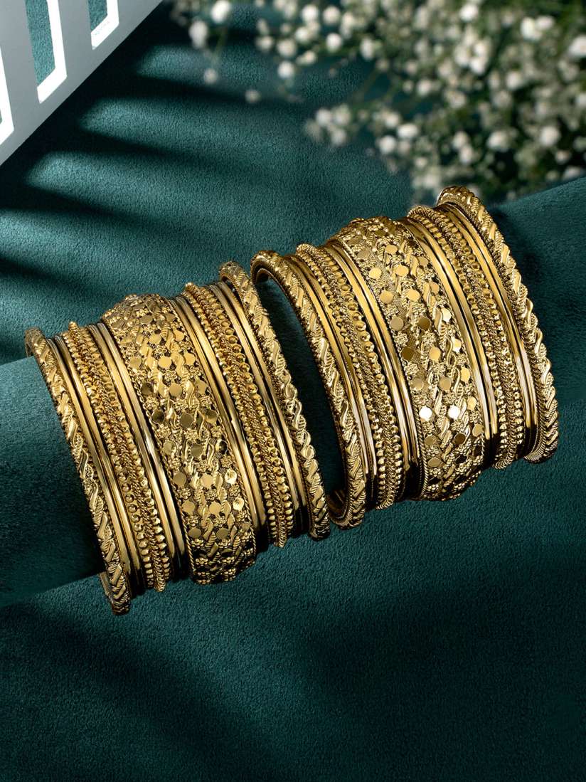 Buy Peora Women 26 Pieces Gold Plated Bangles Set Bangle for Women 24595070 Myntra