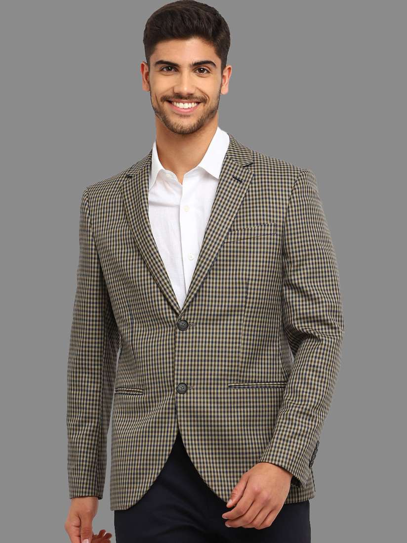 Buy Givo Checked Notched Lapel Single Breasted Blazer Blazers for Men 24595152 Myntra
