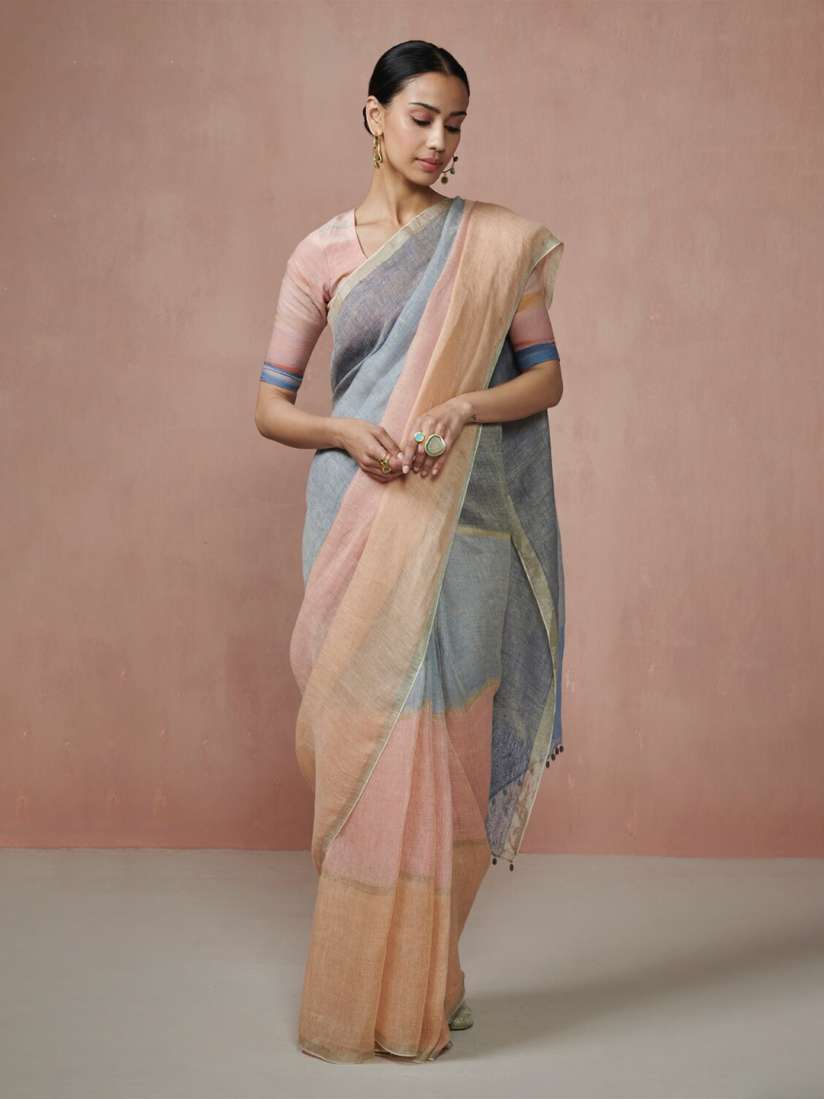 Linen sarees in myntra top
