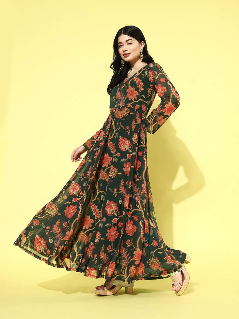 Buy Varanga Floral Printed Georgette Anarkali Kurta with Dupatta Kurtas for Women 24598110 Myntra