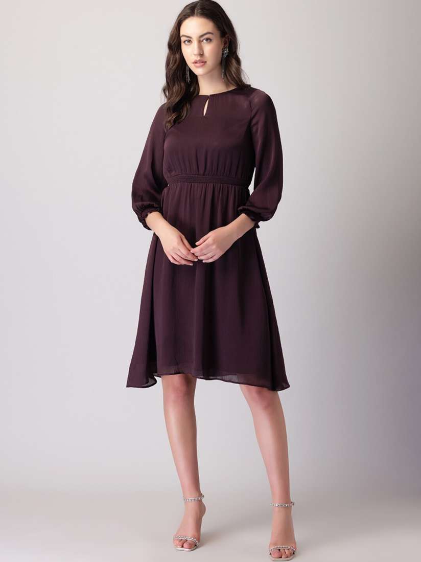 Buy FabAlley Keyhole Neck Fit Flare Dress Dresses for Women 24606216 Myntra