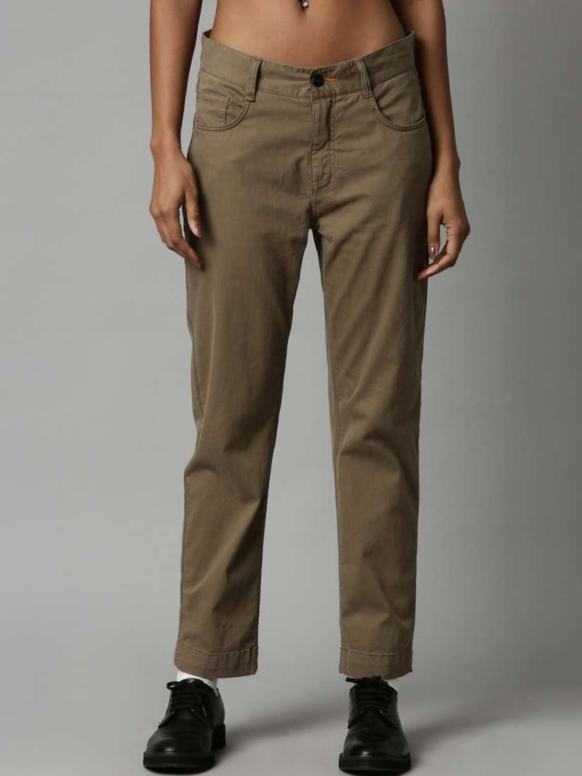 Buy Breakbounce Women Comfort Slim Fit Cotton Trousers Trousers for Women 24610712 Myntra