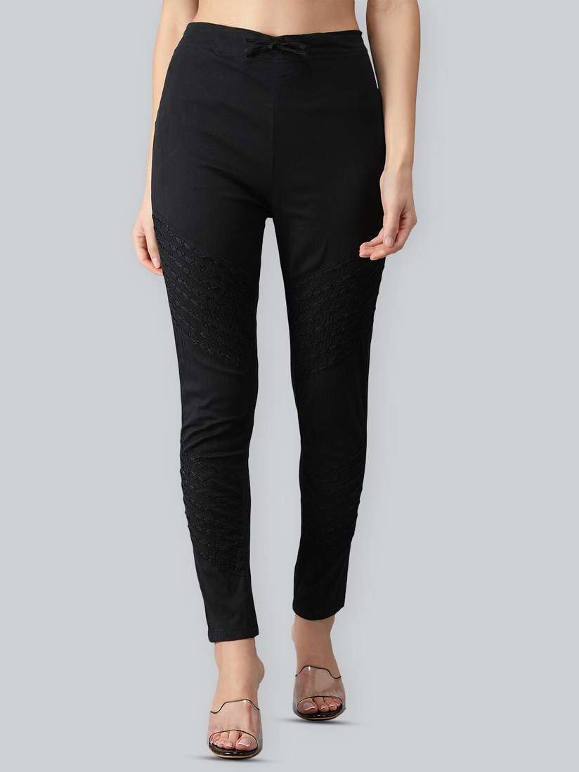 Embroidered cigarette trousers cheap