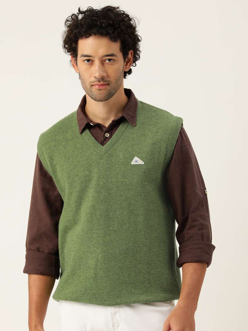 Buy Monte Carlo Men Green Woollen Sweater Vest Sweaters for Men 24612202 Myntra