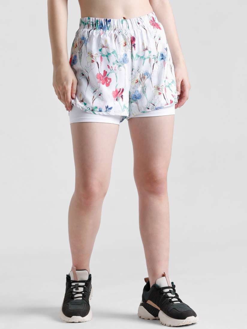 Buy ONLY Women Floral Printed Training or Gym Shorts Shorts for Women 24613790 Myntra