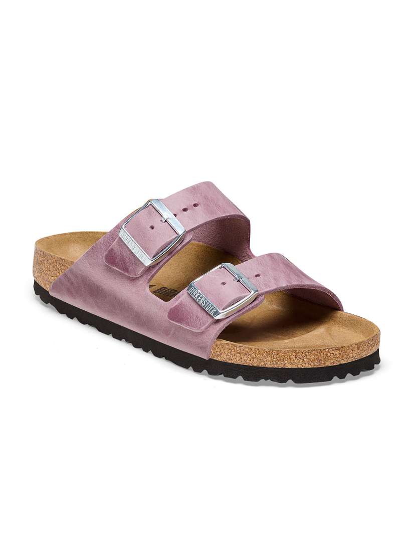 Buy Birkenstock Arizona Lavender Narrow Width Oiled Leather Two Strap Sandals Flats for Women 24616114 Myntra