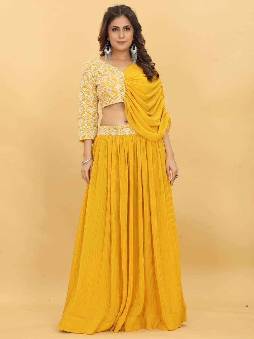 Buy KALINI Embroidered Thread Work Ready To Wear Lehenga Choli Lehenga Choli for Women 24621192 Myntra