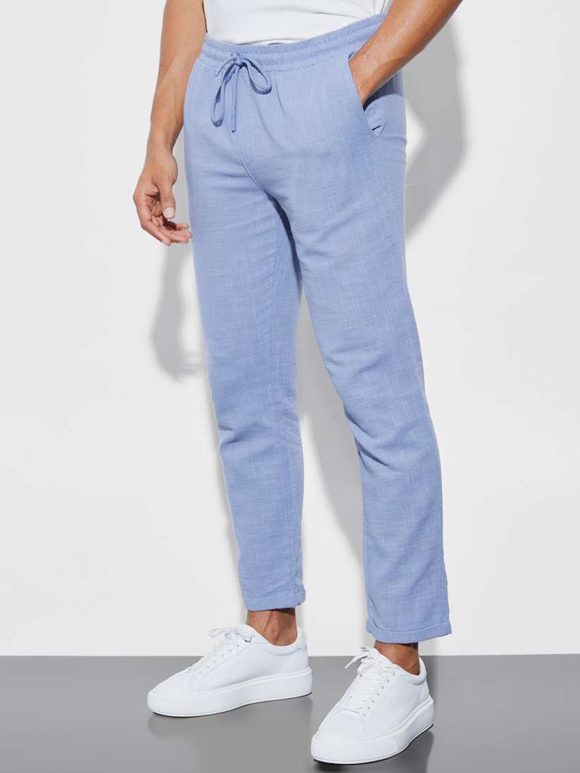 Buy boohooMAN Slim Cropped Trousers Trousers for Men 24625350 Myntra