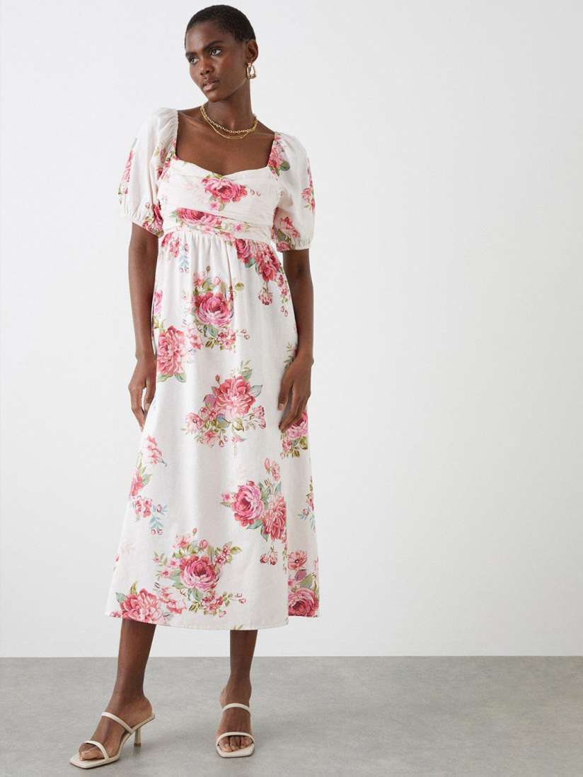 Buy DOROTHY PERKINS Floral Print Cotton Linen A Line Midi Dress Dresses for Women 24626484 Myntra