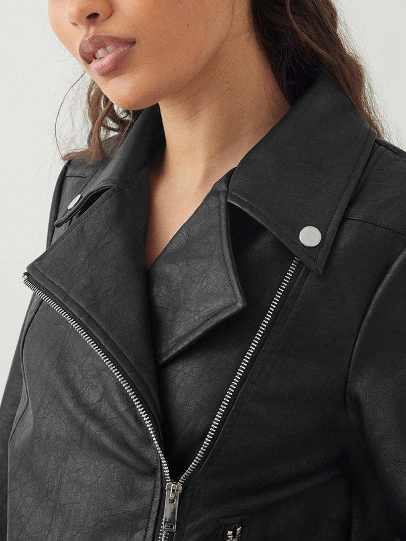 Buy DOROTHY PERKINS Petite Asymmetric Closure Faux Leather Biker Jacket Jackets for Women 24626628 Myntra