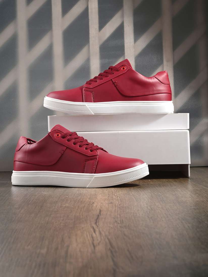 Buy The Roadster Lifestyle Co. Men Red White Comfort Insole Contrast Sole Sneakers Casual Shoes for Men 24627394 Myntra