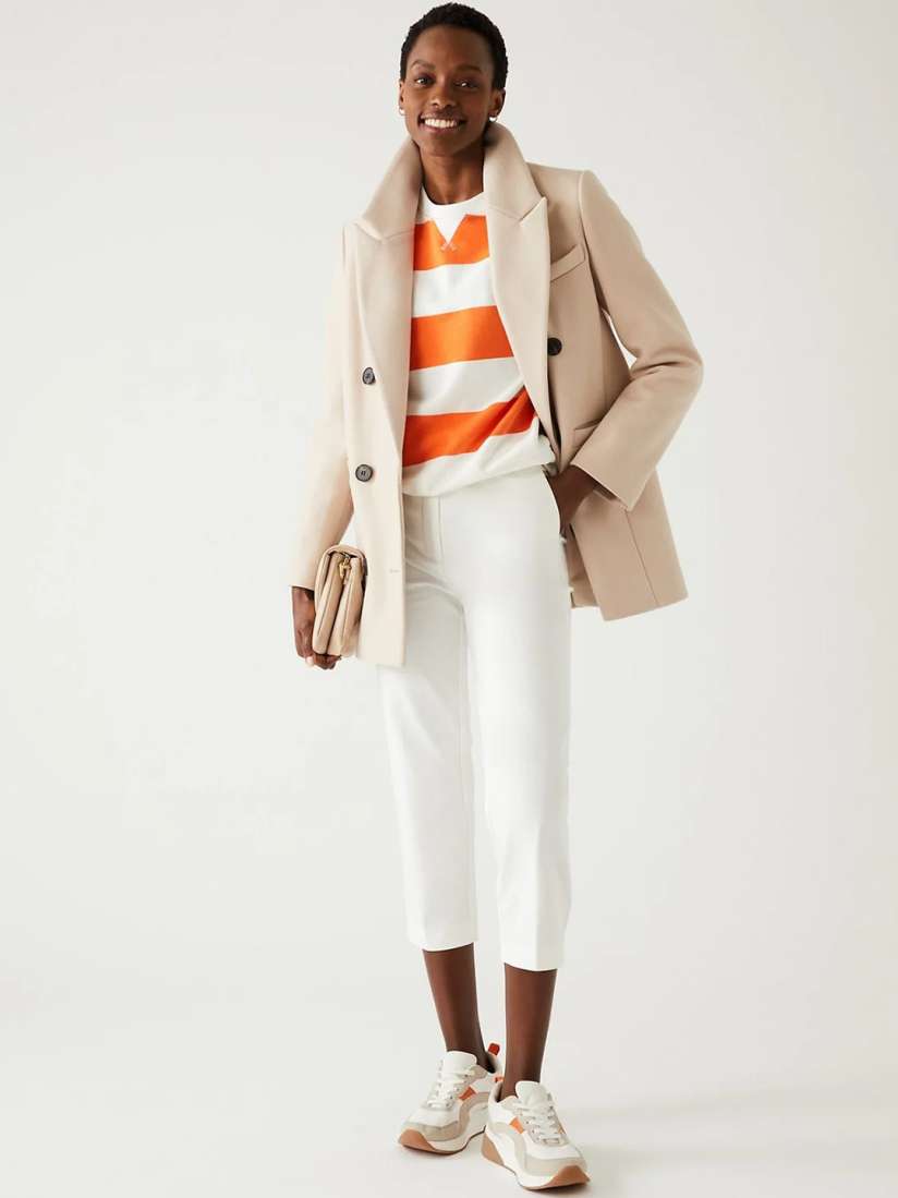 Marks and spencer slim cropped trousers on sale