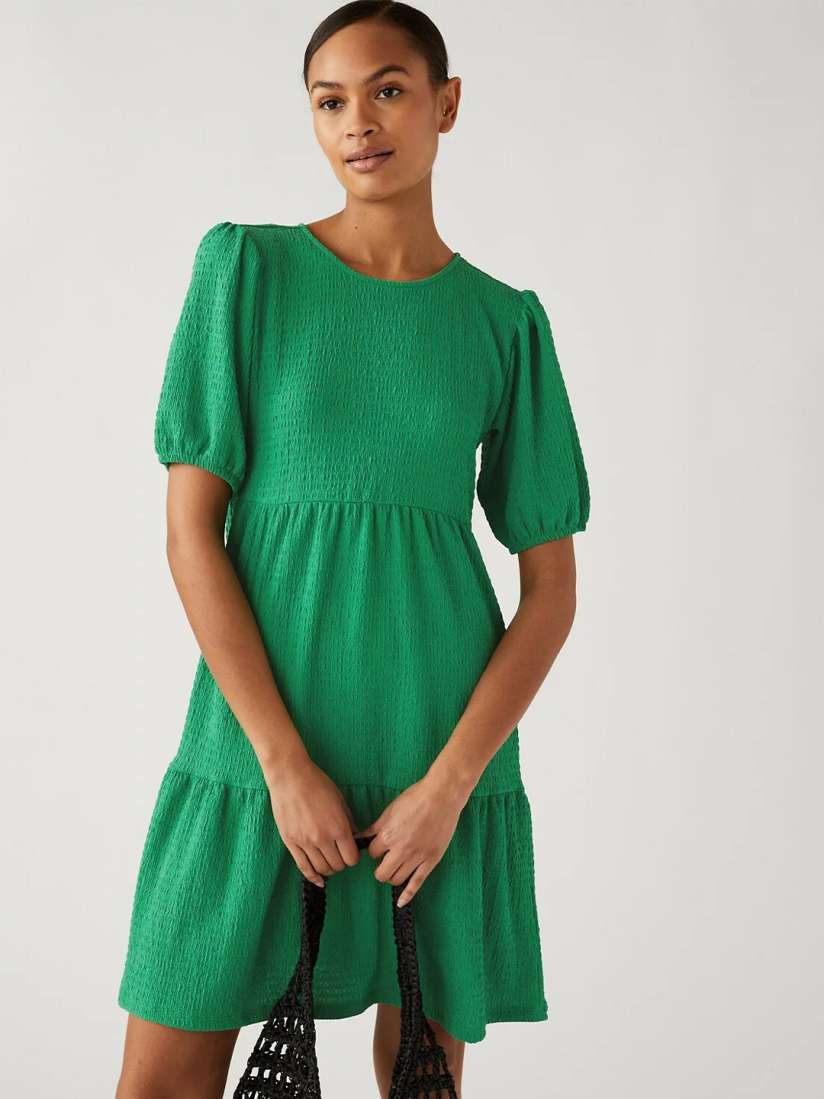 Buy Marks Spencer Self Design Puff Sleeves Fit Flare Dress Dresses for Women 24628320 Myntra