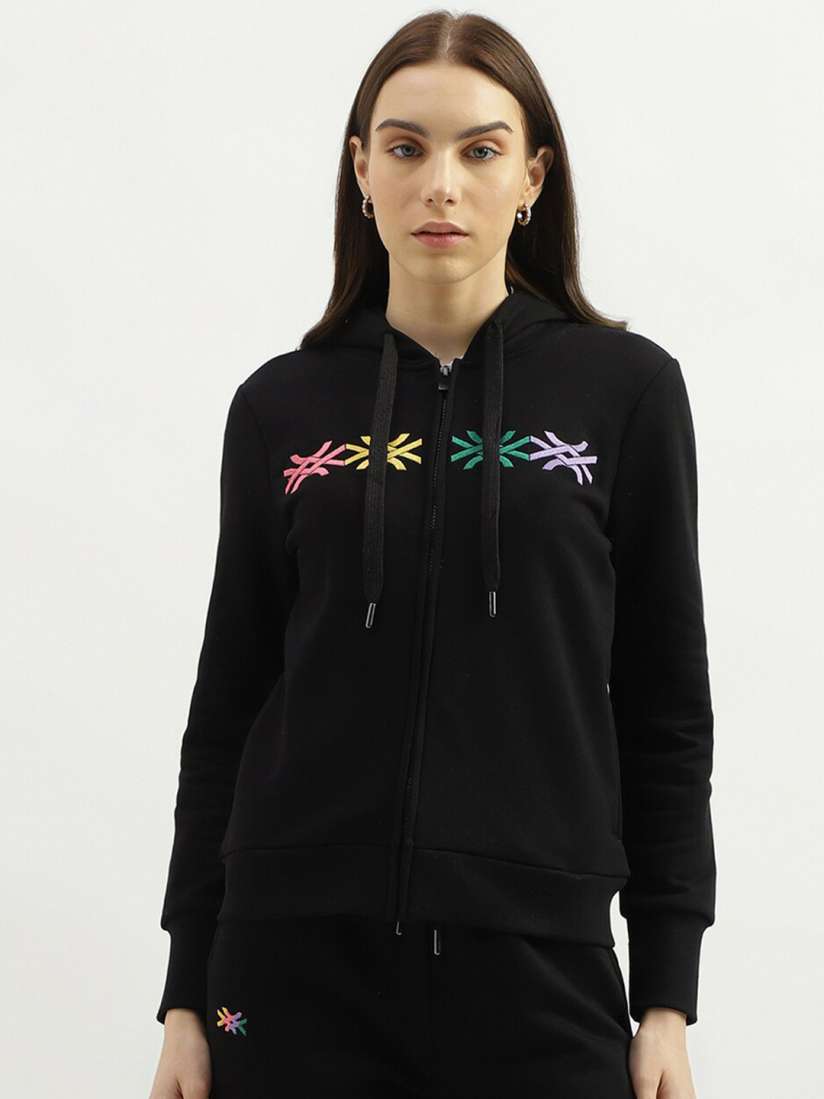 Buy United Colors of Benetton Front Open Hooded Sweatshirt Sweatshirts for Women 24629324 Myntra